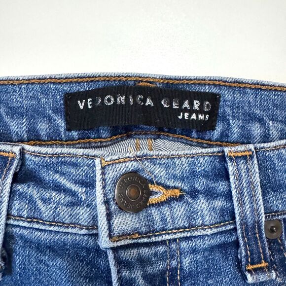Veronica Beard Ines High Rise Straight‎ Leg Pipeline Wash Fray Jeans Size 29 - Picture 5 of 6